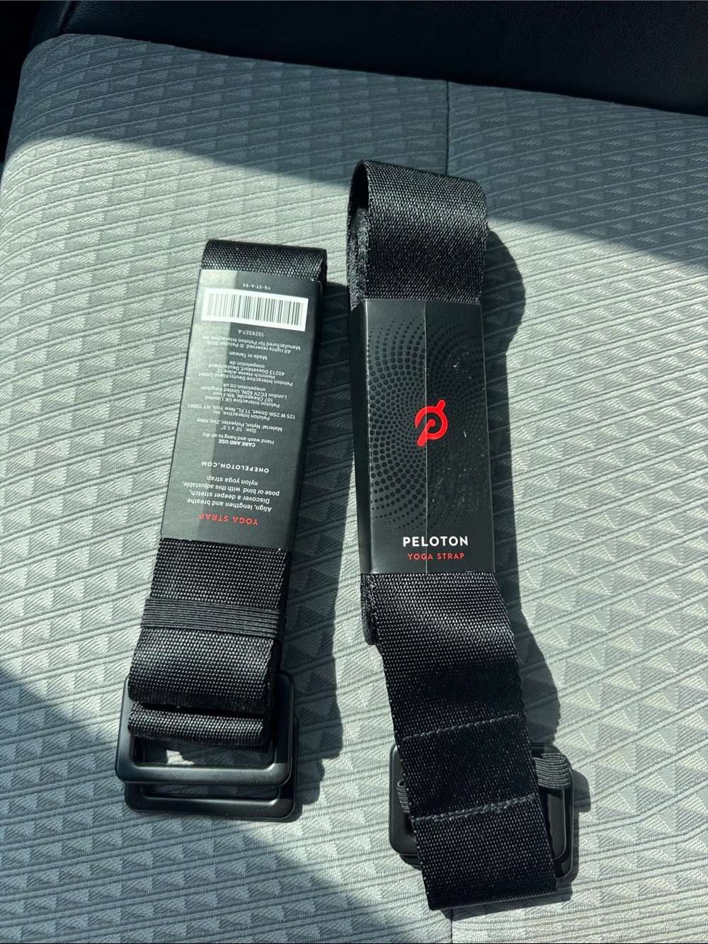 Peloton two Black Yoga Strap with Red Logo - Adjustable Fitness Strap